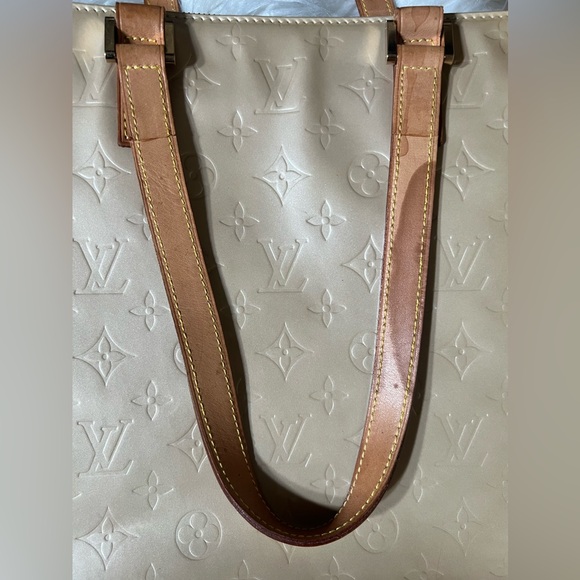 Authentic Louis Vuitton Vernis Columbus Shoulder Tote Bag Beige Vintage - Picture 15 of 15